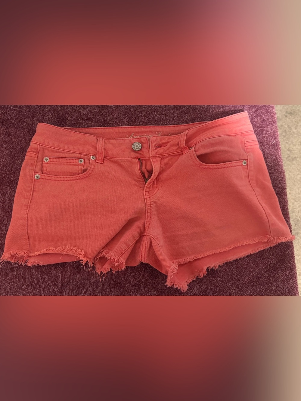 American Eagle Coral Pink Denim Shorts
